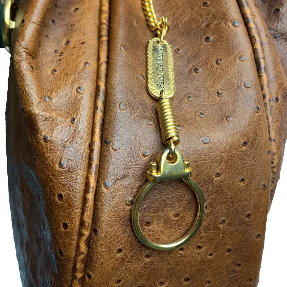 VINTAGE Paolo Del Lungo‎ Reptile Embossed Italian Leather Satchel
